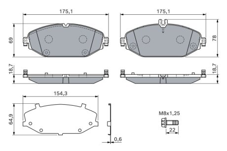 ДИСКОВІ КОЛОДКИ BOSCH 0986460129