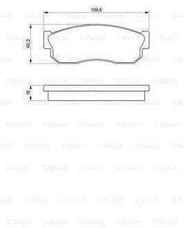 Гальмівні колодки дискові (передн.) NISSAN,SUBARU BOSCH 0986469580