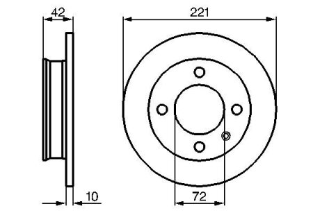 FORD диск гальмівний передній FIESTA 76-89 221 10 8.7 BOSCH 0986478068