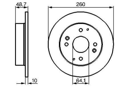 Диск гальмівний задн. HONDA Accord ROVER 620/623 93- (260*10) BOSCH 0986478172 (фото 1)