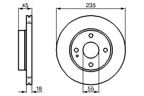 MAZDA диск гальмівний передній 323 89- BOSCH 0986478241