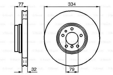 Диск гальм. передн. BMW E38 740d, 750i 94-01 (334*32) BOSCH 0986478623