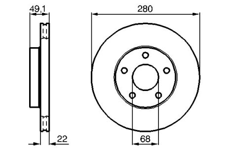 Диск гальмівний передній NISSAN MAXIMA 3.0I HJ30 12/88- BOSCH 0986478833