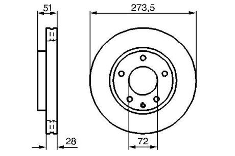 MAZDA диск гальмівний передній XEDOS 2.0-2.5I 94- BOSCH 0986479016