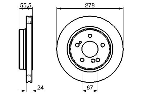 DB гальмівний диск задн.W124/203/210 3.6/4.2 BOSCH 0986479133 (фото 1)