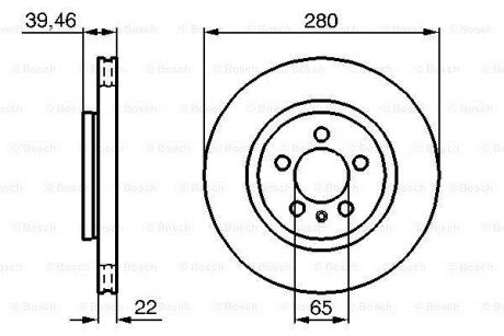 ДИСК ГАЛЬМIВНИЙ ПЕРЕДНIЙ BOSCH 0 986 479 156