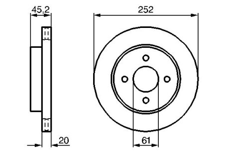 NISSAN диск гальмівний передн.Almera -00 BOSCH 0986479238