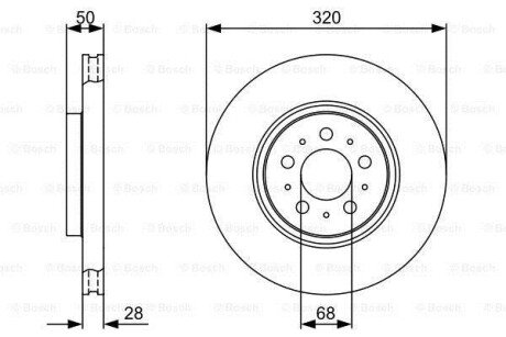 VOLVO диск гальм. передній S60/S80/XC70 BOSCH 0986479321