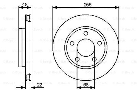 Диск гальм. задн. AUDI A4 -00 BOSCH 0986479463