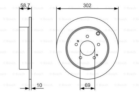 ДИСК ГАЛЬМIВНИЙ ЗАДНIЙ BOSCH 0 986 479 532 (фото 1)