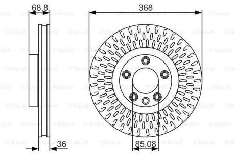 Диск гальм. передн. VW TOUAREG 03- BOSCH 0986479A33