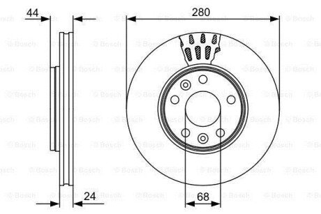 ДИСК ГАЛЬМIВНИЙ ПЕРЕДНIЙ BOSCH 0 986 479 C62