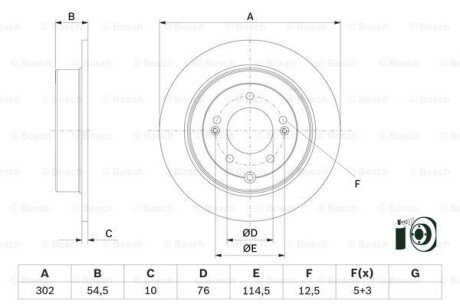 Диск гальмiвний заднiй BOSCH 0986479E45