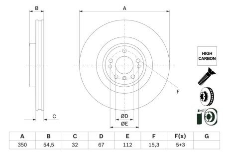 DB Диск гальмівний передній W166 BOSCH 0986479E99