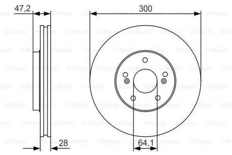 ДИСК ГАЛЬМIВНИЙ ПЕРЕДНIЙ BOSCH 0 986 479 R47