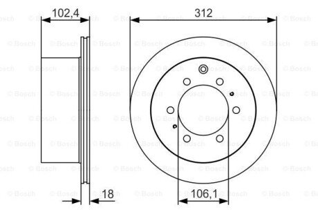 Диск гальмівний BOSCH 0986479R57 (фото 1)