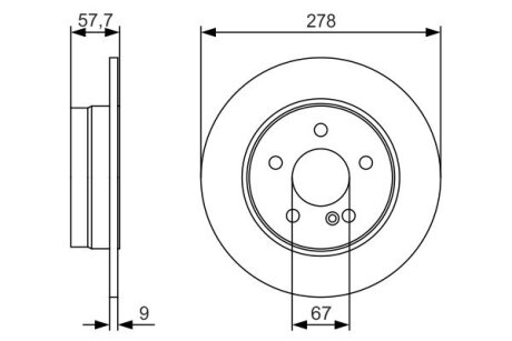 DB гальмівний диск задн W204 BOSCH 0986479S96