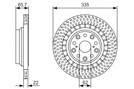 ДИСК ГАЛЬМIВНИЙ ЗАДНIЙ ЛІВИЙ BOSCH 0 986 479 T35