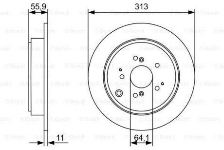 Диск гальмівний BOSCH 0986479W23 (фото 1)