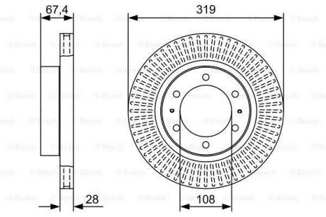 ДИСК ГАЛЬМIВНИЙ ПЕРЕДНIЙ BOSCH 0 986 479 W47