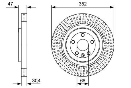 Диск гальмiвний переднiй BOSCH 0986479W53