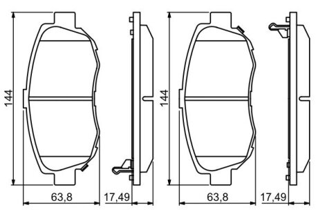 TOYOTA гальмівні колодки передн.Supra,Lexus GS,IS 93- BOSCH 0986494211