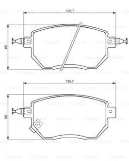 Комплект гальмівних колодок з 4 шт. дисків BOSCH 0986494366