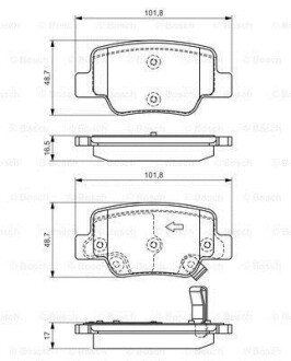 TOYOTA гальмівні колодки задн. VERSO 09- BOSCH 0986494404