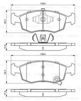 Гальмівні колод. передн. FIAT Panda 12- BOSCH 0986494687