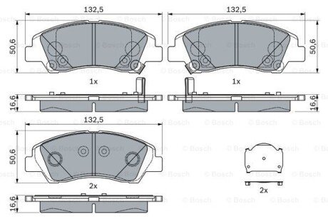 HYUNDAI гальмівні колодки передн.Elantra,Matrix BOSCH 0986494760