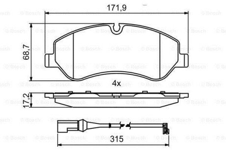 Дисковi колодки переднi BOSCH 0986494844