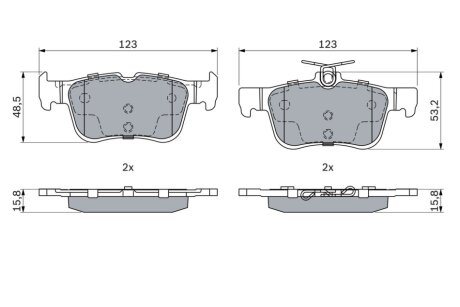 FORD колодки гальм. задн. Mondeo, Galaxy, S-Max, 14- BOSCH 0986494888