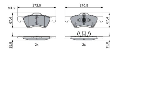 Передн.гальмів.колодки Mazda Tribute,Ford Maverick BOSCH 0986494960