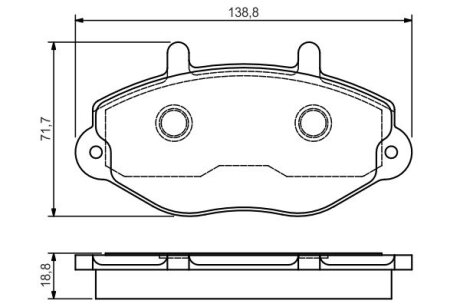 Гальмівні колодки перед. FORD Transit (диск 15&quot;) 94-00 BOSCH 0986495112