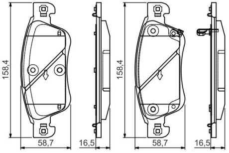 Гальмівні колод. передн. INFINITI G37 -14 BOSCH 0986495134 (фото 1)