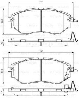 Комплект гальмівних колодок з 4 шт. дисків BOSCH 0986495156 (фото 1)