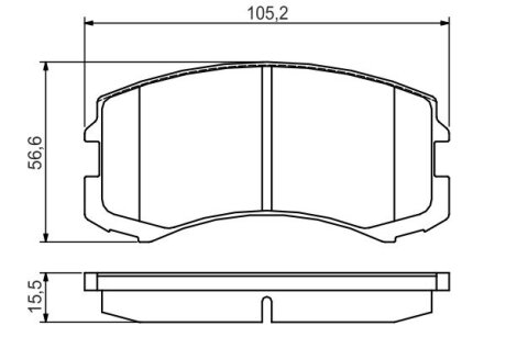 Гальмівні колодки перед. MITSUBISHI Galant VI 96-03, Lancer 03- BOSCH 0986495158 (фото 1)