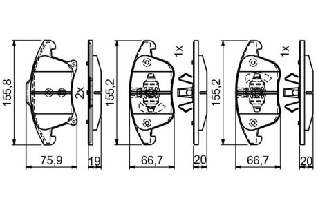 FORD колодлки гальм. передн. Mondeo 14-, Galaxy, S-Max 15- BOSCH 0986495407