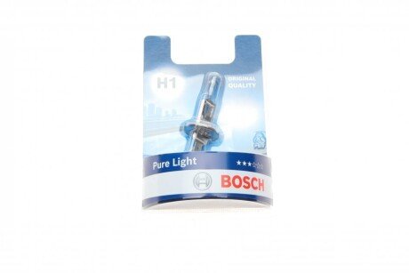 Автолампа (12V 55W H1 PURE LIGHT блістер) BOSCH 1987301005 (фото 1)