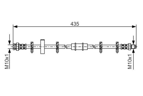 FIAT гальмівний шланг передній RITMO,UNO 83-85 BOSCH 1987476442