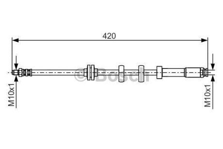 FIAT шланг гальмівний передній Punto 93- правий BOSCH 1987476637