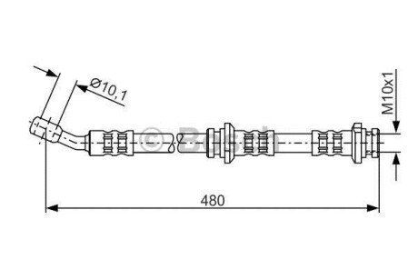 NISSAN шланг гальмівний передн. лів. Almera -00 BOSCH 1987476802
