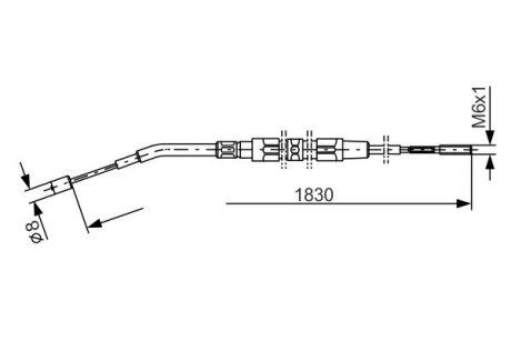 Трос ручного гальма BOSCH 1 987 477 008