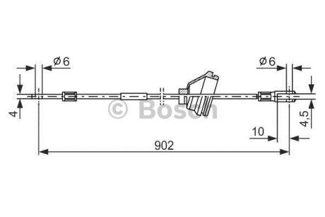 O VOLVO трос ручного гальма задн. прав. 740-760-940-960 BOSCH 1987477349