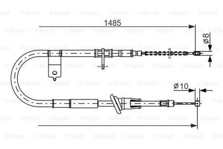 HYUNDAI трос ручного гальма лів..Acent 95- BOSCH 1987477612