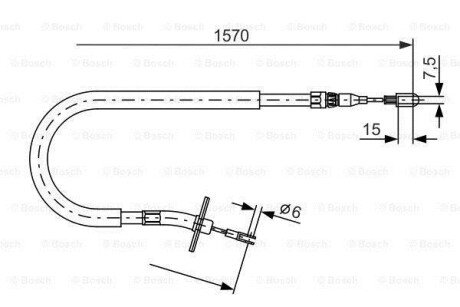 DB трос ручного гальма SPRINTER 97 1565 1390 лів. BOSCH 1987477860