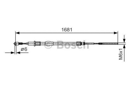 BMW трос стоян.гальма лів./прав. E36 94- BOSCH 1987477924