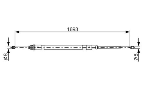 Трос ручного гальма BOSCH 1987477993