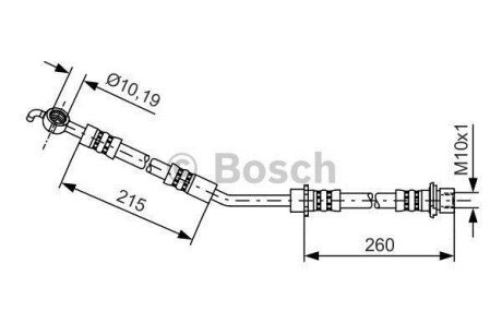 Шланг гальм. передн. лів. TOYOTA Yaris -13 BOSCH 1987481409