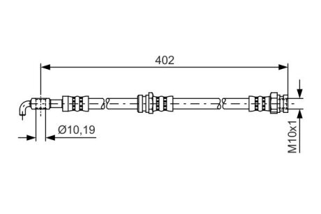 MAZDA шланг гальмівний передн.626 -02 BOSCH 1987481445 (фото 1)
